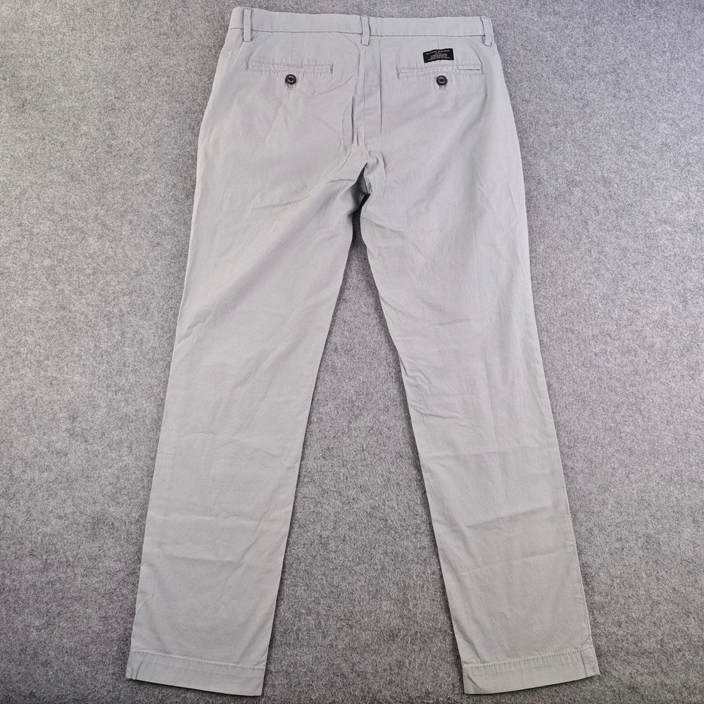 Banana Republic Aiden Chino Pants Mens 30x30 Gray Flat Front Cotton Stretch